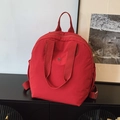 Sac à dos bouffant rouge imperméable à grande capacité et doubles poignées de style - Rouge