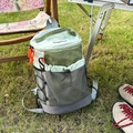 Zaino da trekking all'aperto verde menta e grigio chiaro con tiranti per zip arancioni - Verde