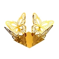 Macro shot of gold hollow butterfly decorative box with intricate laser cut floral lace - Double Sided Reflective Gold