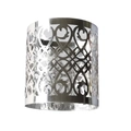 Elegant silver metal napkin ring with hollow floral patterns for wedding table decor - Double-Sided Reflective Silver