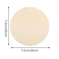 Detail showing 7.5cm 3-inch round natural wood slice with pre-drilled hanging hole - Round / 7.5cm