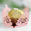Emballage de chocolat évidé en forme de sapin de Noël rose pour fête festive - Rose