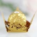 Support en papier nacré doré découpé au laser avec motif sapin de Noël et flocon de neige - Doré