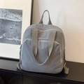 Mochila gris minimalista de gran capacidad para mujer en tela de nailon - Gris