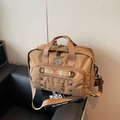 Grande borsa da viaggio cachi con tracolla regolabile e tasche multifunzionali - Marrone