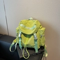 Zaino in nylon verde avocado resistente all'acqua con fibbie in metallo argento - Verde