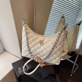 Quilted white shoulder bag with silver star emblem and rhinestone diamond grid detail - Off-white