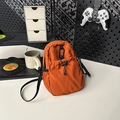 Petit sac de téléphone orange étanche en nylon avec poche à cordon et mousqueton - Orange