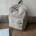 Sac à dos gris clair minimaliste en tissu résistant à l'eau avec grande poche avant - Gris