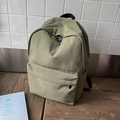 Sac à dos vert olive minimaliste en nylon résistant avec grande poche frontale - Vert
