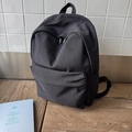 Minimalist large capacity black backpack for students with adjustable shoulder straps - Black