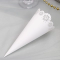 Coni per petali di nozze in carta bianca intagliata al laser per fiori e coriandoli - 120g / Bianco Ultra