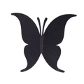 Détail d'un papillon 3D adhésif montrant la texture du tissu et la couture centrale blanche - Papillon Épais Mat Symétrique (QT-33)