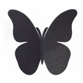 Détail d'un autocollant mural papillon 3D noir avec ligne de pliage et texture mate - Papillon Plein Lignes Pointillées (XTH-40)