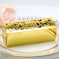 Scatola regalo dorata Diwali tagliata al laser con intricati motivi floreali intagliati - Oro Riflettente