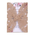 Elegant rose gold glitter laser cut wedding invitation with hollow floral butterfly design - Glitter Rose Gold