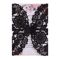 Detail of laser-cut black glitter wedding invitation with floral butterfly cutout pattern - Glitter Black