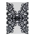Close-up of laser-cut black glitter invitation cover with elegant floral patterns - Glitter Black