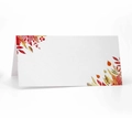 Foldable Thanksgiving place card featuring watercolor maple leaf and berry prints - Autumn Maple Leaf Illustration Style (XWK-146)