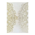 Golden glitter laser cut wedding invitation cover with elegant floral patterns - Glitter Light Gold