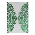 Elegant emerald green glitter laser-cut wedding invitation cover with floral patterns - Glitter Dark Green