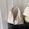 Chic beige gingham tote bag featuring 'Our fave' blue embroidery and spacious design - Khaki