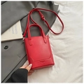 Sac seau rouge chic en cuir mat avec poignée et bandoulière réglable pour femmes - Rouge (Sans Pendentif)