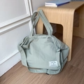 Borsa tote in tela verde menta di grande capacità con tracolla regolabile e manici - Verde