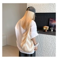 Beige striped woven tote bag shown on shoulder for a summer vacation casual look - Pink Without Pendant