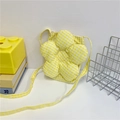 Yellow and white checkered flower shaped crossbody bag with matching shoulder strap - Yellow