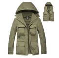 Vielseitige Armee grüne Herrenkapuzenjacke mit abnehmbaren Ärmeln für Outdoor - M / Khaki