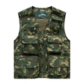 Quick-dry mesh fishing vest with multi-pocket design in woodland camouflage print - 7XL / Camouflage Khaki