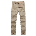 Khaki Cargo-Hose für Herren im weiten Schnitt mit mehreren großen praktischen Utilitäts-Taschen - EU 30 / Khaki