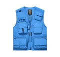 Quick-dry mesh fishing vest in blue with multi-functional pockets for outdoors - 7XL / Teal