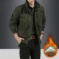 Veste tactique homme vert armée avec doublure polaire et col officier militaire - XL / Vert Armée Polaire