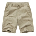 Pantaloncini casual da uomo color kaki in cotone con tasche laterali e bottone - EU 42 / Cachi
