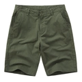 Pantaloncini chino da uomo classici verde militare in cotone con vestibilità casual - EU 40 / Verde Militare