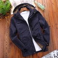 Veste imperméable d'extérieur pour homme avec capuche et poches zippées pratiques - 4XL / Bleu foncé