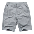 Pantaloncini casual da uomo in cotone grigio chiaro con taglio dritto per l'estate - EU 34 / Grigio