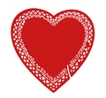 Laser-cut heart-shaped paper place cards in vibrant red for wedding and party table decor - Pearlescent Red