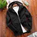 Veste de randonnée noire pour homme, imperméable avec doublure en maille sur bois - XL / Noir