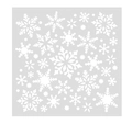 Herbruikbaar vierkant PET-sjabloon met diverse sneeuwvlokpatronen voor Kerstschilderen - Sneeuwvlok