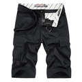 Short cargo noir pour homme avec plusieurs poches et ceinture à boucle D-ring assortie - EU 38 / Noir