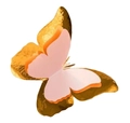 3D metallic gold and pink double-layer butterfly wall sticker for home decor - Reflective Gold and Pink
