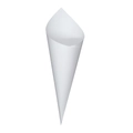 Minimalist white paper cone for wedding confetti or party favor display - 14.5cm / White (No Rope)