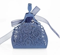 Detailed laser-cut princess silhouette chocolate gift box in glittery navy blue finish - Magic Blue