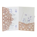 Partecipazione di nozze glitter oro rosa con intaglio laser floreale e inserti inclusi - Oro Champagne Scintillante