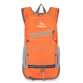 Zaino da trekking arancione con tasche a rete grigie e sistema di corde elastiche - Arancio Fuso