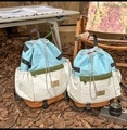 Sac à dos à cordon bleu et blanc en nylon imperméable pour l'extérieur - Bleu Grand