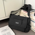 Sacoche besace noire de grande capacité en nylon imperméable avec bandoulière réglable - Sans Pendentif / Noir